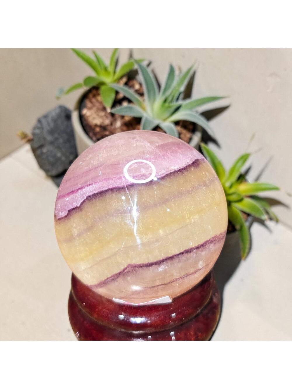 A314. High-quality Candy Fluorite 41mm Natural Crystal Sphere Orb